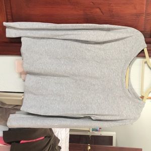 Gray and pink sheer aerie sweater
